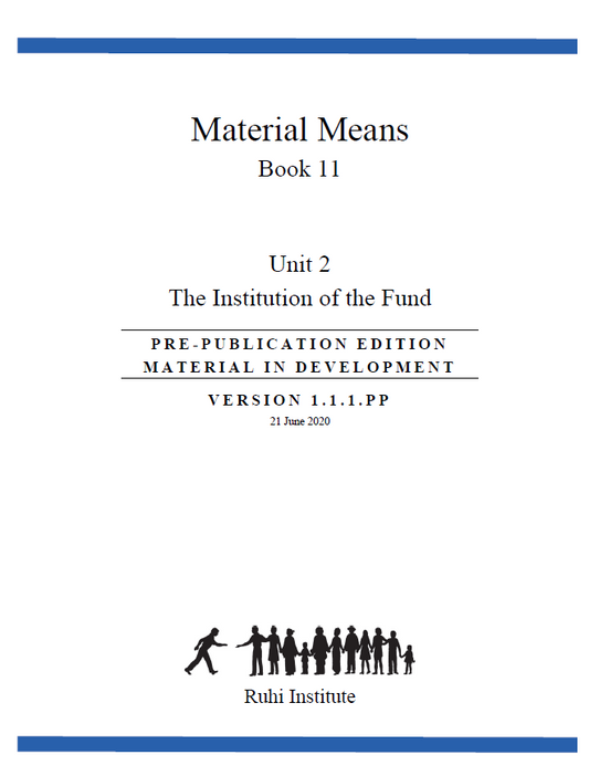 Book 11.2 - Material Means - The Institution of the Fund